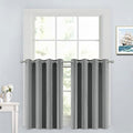 Yakamok 36 Inch Curtains Blackout Window Curtains for Kitchen, Grommet Room Darkening Thermal Insulated Sunlight Block Drapes for Living Room, W 52 x L 36, Dove Grey, 2 Panels
