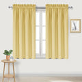 DWCN Blackout Curtains for Bedroom – Rod Pocket Thermal Insulated Noise Reducing Noise Reducing Drapes for Living Room, W 42 x L 45 Inch, 2 Panels, Light Yellow
