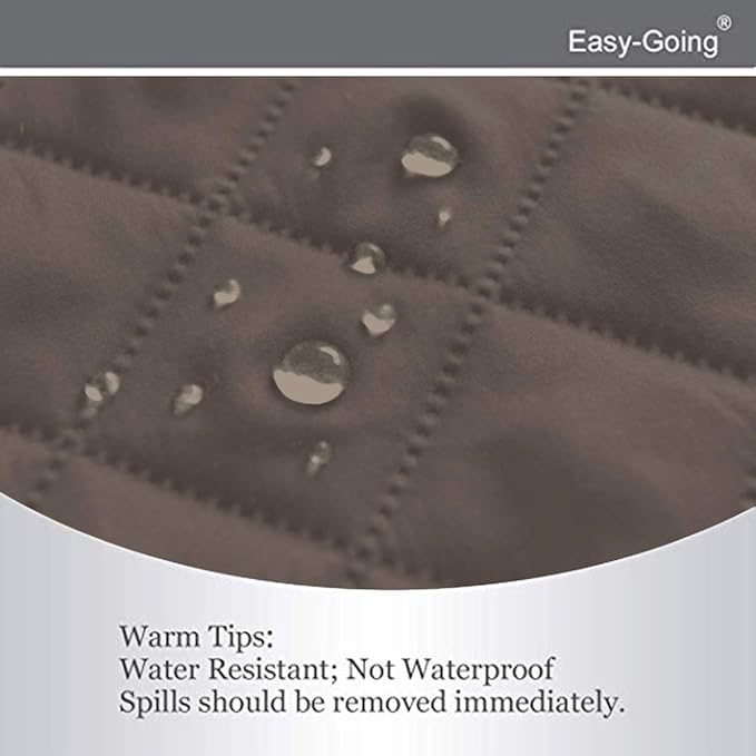 Easy-Going Reversible Couch Cover for 3 Cushion Couch Sofa Cover for Dogs Water Resistant Furniture Protector Cover with Foam Sticks Elastic Straps for Pet Cat (Sofa, Taupe/Ivory)