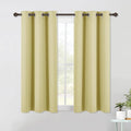 NICETOWN Kitchen Blackout Short Curtain Panels for Bedroom, Paler Yellow, 2 Panels, W42 x L45 -Inch, Thermal Insulated Grommet Top Blackout Draperies and Drapes