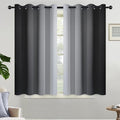 Yakamok Light Blocking Ombre Curtains, Greyish White and Black Gradient Color Curtains, Room Darkening Grommet Window Drapes for Bedroom(Black, 52x54 Inch, 2 Panels)
