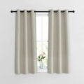NICETOWN Blackout Bedroom Curtains 48 inches Long - Window Treatment Thermal Insulated Solid Grommet Room Darkening Privacy Sound Reducing for Kitchen (Natural, Set of 2, W37 x L48)