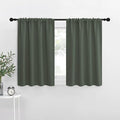 NICETOWN Bedroom Curtains Blackout Draperies - All Season Thermal Insulated Solid Rod Pocket Top Blackout Curtains/Drapes for Kid's Room (Dark Mallard, 1 Pair, 29 x 40Inch)
