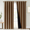 NICETOWN Full Shade Curtain Panels, Gold Brown, 70 x 84 inch, Pair of Energy Smart & Noise Blocking Out Blackout Drapes for Dining Room Window, Thermal Insulated Guest Room Lined Window Dressing