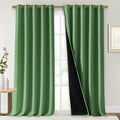 NICETOWN Full Shading Curtains for Windows, Forest Green, Pack of 2, 70 inches W x 95 inches L, Super Heavy-Duty Black Lined Blackout Curtains for Bedroom, Privacy Assured Window Treatment