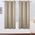 LEMOMO Beige Thermal Blackout Curtains/42 x 72 Inch/Set of 2 Panels Room Darkening Curtains for Bedroom