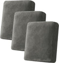 Couch Cover Stretch Velvet Sofa Cushion Cover 3-Piece - Elastic Washable Slipcover for Seat or Backrest, Couch Seat Covers for Sofas (Grey)