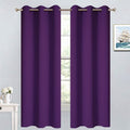 Yakamok Blackout Curtains Room Darkening Thermal Insulated with Grommet Window Curtain for Bedroom, 38 x 63 inch,Purple, 2 Panels