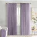MIULEE Lilac Back Tab Blackout Curtains 84 Inch Length 2 Panels Set for Living Room Bedroom Privacy, Rod Pocket/Pinch Pleat Thermal Insulated Room Darkening Pleated Light Blocking Drapes