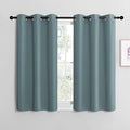NICETOWN Modern Blackout Curtains Noise Reducing, Thermal Insulated and Privacy Room Darkening Drape Panels for Boy's Guest Room Door Small Short Window (Greyish Blue, 2 Panels, W42 x L40 -Inch)