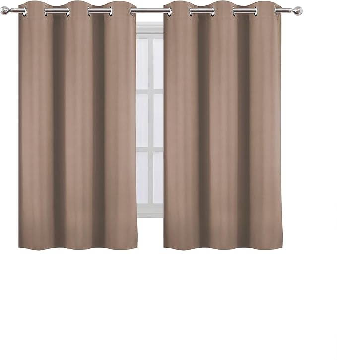 LEMOMO Cappuccino Blackout Curtains 42 x 54 Inch Length Set of 2 Panels Grommet Bedroom Curtains for Living Room