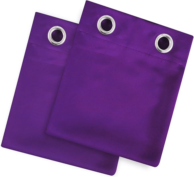 LEMOMO Blackout Curtains 66 x 72 Inch Long Purple Curtains Set of 2 Panels Room Darkening Curtains for Bedroom and Living Room
