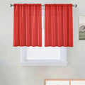 SpaceDresser Basic Rod Pocket Sheer Voile Window Curtain Panels Red 1 Pair 2 Panels 52 Width 36 Inch Long for Kitchen Bedroom Children Living Room Yard（Red, 52W x 36L）