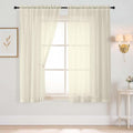 Cream Sheer Curtains 63 Inch Length 2 Panels, Voile Sheer Curtain for Living Room, Breathable Light Filtering Modern Window Treatments, Soft Fabric Dual Rod Pocket Drapes, 2x42Wx63L Inches