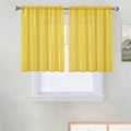 SpaceDresser Basic Rod Pocket Sheer Voile Window Curtain Panels Yellow 1 Pair 2 Panels 52 Width 36 Inch Long for Kitchen Bedroom Children Living Room Yard（Yellow, 52W x 36L）