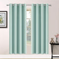 Yakamok Aqua Curtains 63 Inch Length Blackout Room Darkening Thermal Insulated Curtain for Bedroom,Aqua Blue Light Blocking Window Treatment Drapes for Living Room 52x63 Inch,2 Panels