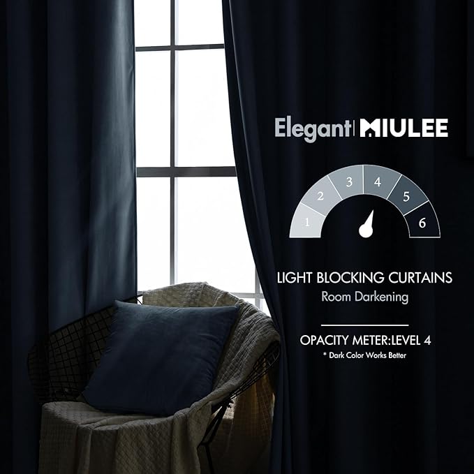 MIULEE Velvet Curtains 84 inches - Luxury Blackout Curtains for Bedroom Living Room Super Soft Light Blue Thermal Insulated Dusty Blue Window Drapes Back Tab, Stone Blue, W52 x L84 inches, 2 Panels