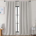 Simplebrand Natural Blackout Curtains for Bedroom 102 Inches Long 2 Panels, Solid Thermal Insulated, Energy Saving Living Room Window Treatment Curtains Blackout Drapes, W50 x L102 Inch, Natural