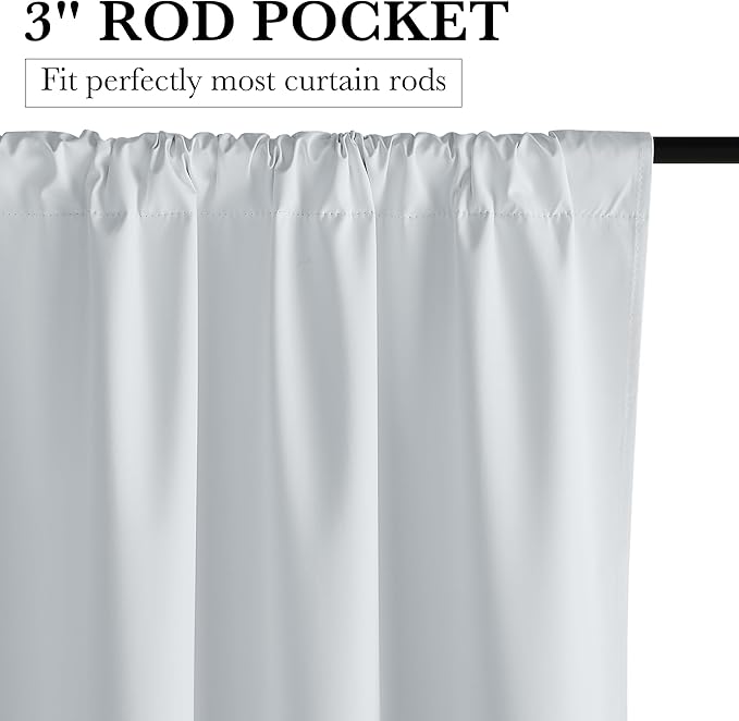 RYB HOME White 100% Blackout Curtains, Short Thermal Insulated Heat & UV Blocking Total Room Darkening Privacy Drapes for Small Window, Width 29 by Length 45, White, 2 Panels