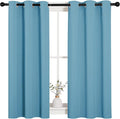 NICETOWN Thermal Insulated Curtains Blackout Draperies, Window Treatment Solid Grommet Room Darkening Drape Panels for Bedroom (Teal Blue, Set of 2, 34 by 45 inches Long)