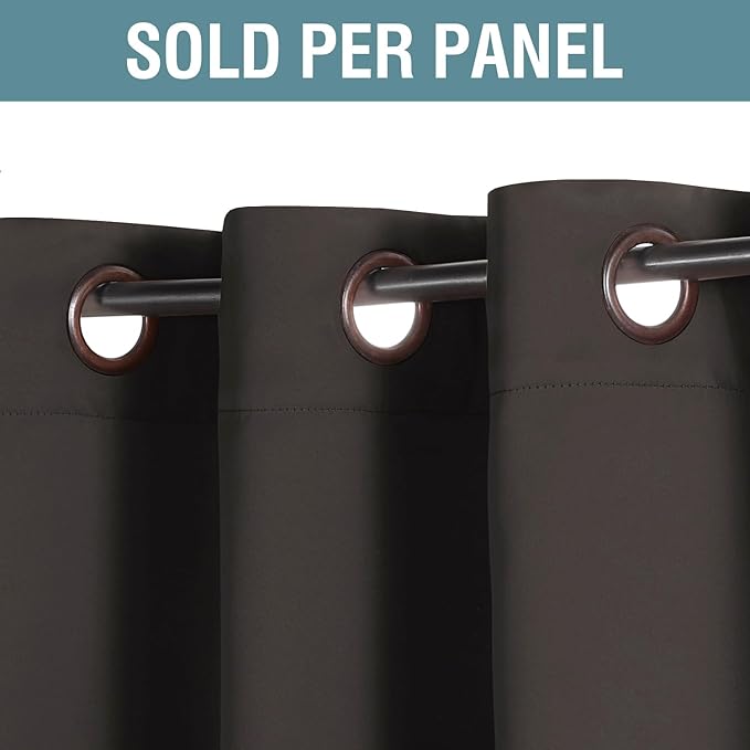 H.VERSAILTEX Blackout Curtains for Bedroom 63 Inches Length Thermal Insulated Curtain Energy Efficient Curtain Small Window Blackout Drapes for Winter Season, 1 Panel, Chocolate Brown, 52" W x 63" L
