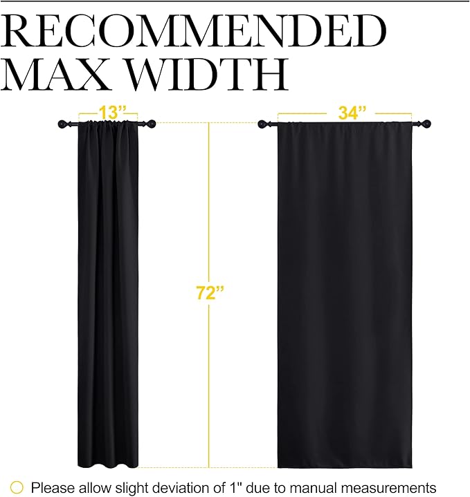 NICETOWN Halloween Black Out Curtain Panels for Kitchen - Energy Smart Decoration Thermal Insulating Blackout Drapes/Draperies for Small Window (2 Panels, 34 inches Wide by 72 inches Long)