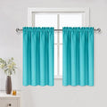 DWCN Thermal Short Blackout Curtains for Bedroom/Kitchen, Energy Saving Room Darkening Curtains for Nursery/Bedroom/Kitchen(W42 x L36 inch, Turquoise, Set of 2 Panels, Top of Rod Pocket)