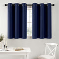MIULEE Short Curtains for Windows - Navy Blue Blackout Half Window Curtains Thermal Insulated Privacy Drapes for Kitchen Bedroom Bathroom Grommet Top Small Basement Tiers W40 x L36 Inch 2 Panels