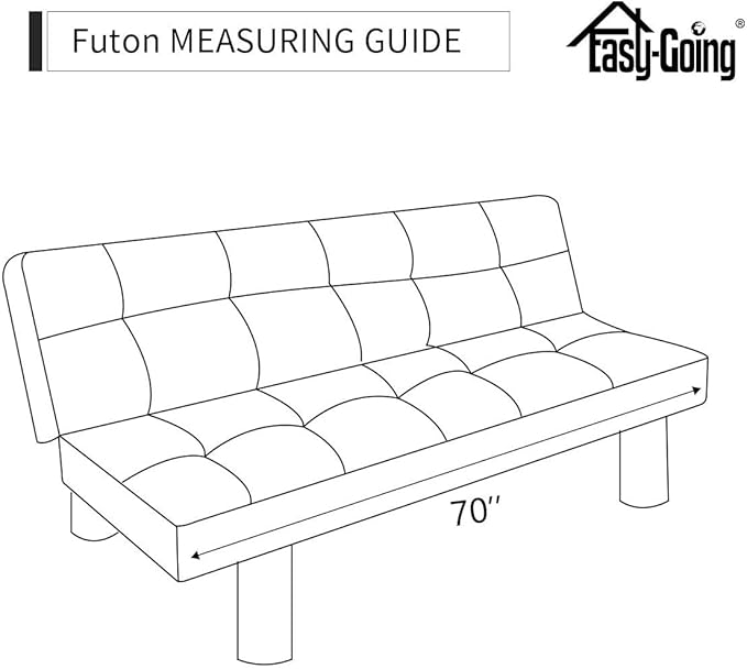 Easy-Going Futon Sofa Slipcover - Reversible Armless Couch Cover - Water Resistant for Pets & Kids (Cyan/Ivory)