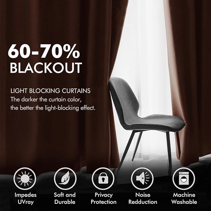 MIULEE Elegant Velvet Curtains Dusty Rose Pink Grommet Curtains Thermal Insulated Soundproof Room Darkening Blackout Curtains/Drapes for Girls & Ladys Living Room/Bedroom Decor 52 x 72 Inch 2 Panels