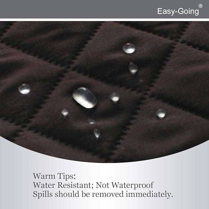 Easy-Going Reversible Couch Cover for 3 Cushion Couch Sofa Cover for Dogs Water Resistant Furniture Protector Cover with Foam Sticks Elastic Straps for Pet Cat (Sofa, Chocolate/Beige)