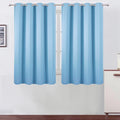 LEMOMO Blackout Curtains 66 x 54 Inch Long Sky Blue Curtains Set of 2 Panels Room Darkening Curtains for Bedroom and Living Room