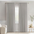 MIULEE Stone Back Tab Blackout Curtains 84 Inch Length 2 Panels Set for Living Room Bedroom Privacy, Rod Pocket/Pinch Pleat Thermal Insulated Room Darkening Pleated Light Blocking Drapes