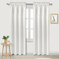DWCN Blackout Curtains Thermal Insulated, Energy Saving & Noise Reducing Bedroom and Living Room Curtains, Ivory, W 42x L 84 Inch, Set of 2 Rod Pocket Curtain Panels