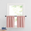 RYB HOME Cafe Blackout Curtains 24 inch Length, RV Curtains for Camper Windows, Mini Short Small Insulating Light UV Blocking Privacy Half Window Tiers, Width 29 by Length 24, Peach Blush, 2 Panels