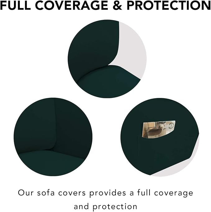 PureFit Super Stretch 4 Seater Sofa Slipcover – Spandex Non Slip Soft Couch Sofa Cover, Washable Furniture Protector with Non Skid Foam and Elastic Bottom for Kids, Pets （XX Large, Deep Teal）