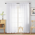 Sheer White Curtains 84 Inches Long 2 Panels, Elegant Airy Transparent Light Filtering Window Curtains, Window Drapes for Living Room Bedroom, Top Dual Rod Pocket Design, 2x42Wx84L Inches