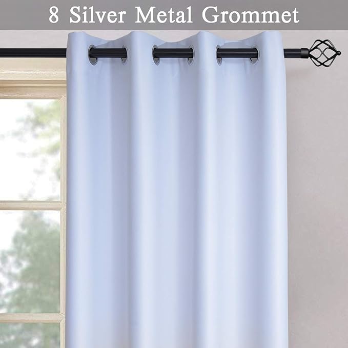 Gradient Color Ombre Blackout Curtains Black Thickening Polyester Eyelet Top Panels Thermal Insulated Grommet Window Treatment Drapes for Living Room/Bedroom (Black, 52W x 72L / 2 Panels)