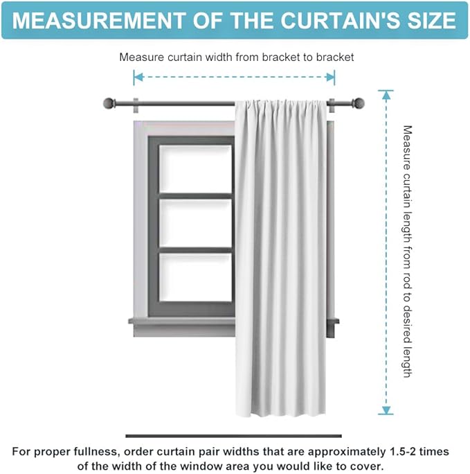 RYB HOME Curtains for Bedroom Living Room 72 inches Long, Thermal Insulated Privacy Rod Pocket Drapes for Nursery Office Home Theater, Width 42 by Length 72, Pure White, 2 Panels