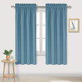 DWCN Blackout Curtains for Living Room Thermal Insulated, Energy Saving & Noise Reducing Bedroom Curtains, Stone Blue, W 42x L 63 Inch, Set of 2 Rod Pocket Curtain Panels