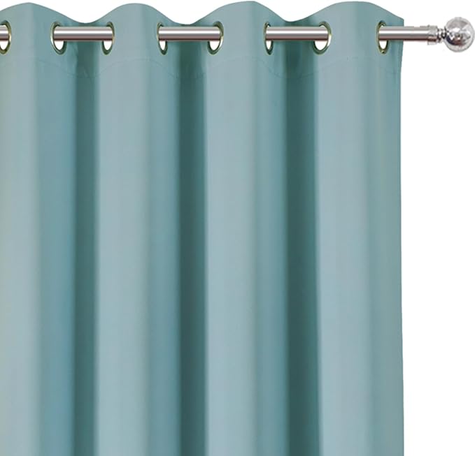 LEMOMO Blackout Curtains 52 x 84 inches Long Stone Blue Curtains Set of 2 Panels Thermal Insulated Room Darkening Curtains for Bedroom
