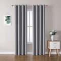 ChrisDowa Grommet Blackout Curtains for Bedroom and Living Room - 2 Panels Set Thermal Insulated Room Darkening Curtains (Light Grey, 52W x 95L)