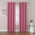 ChrisDowa Grommet Room Darkening Curtains for Bedroom and Living Room - 2 Panels Set Thermal Insulated Blackout Curtains (Pink, 52W x 84L)