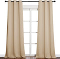 NICETOWN Room Darkening Grommet Panels - Baby Room Curtains 90 inches Long, Privacy Draperies (42 inches Width, Biscotti Beige, 1 Pair)