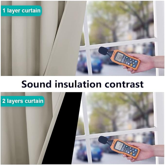 NICETOWN Natural Blackout Curtains 90 inches Long, Full Light Blocking Drapes with Black Liner for Nursery, Thermal Insulated Draperies for Hall, Villa (2 Pieces, 46" Wide Each Panel)
