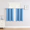 ChrisDowa Small Window Curtains for Kitchen and Bedroom - Grommet Short Thermal Insulated Room Darkening Curtains (2 Panels, Sky Blue, 42 x 36 Inch)