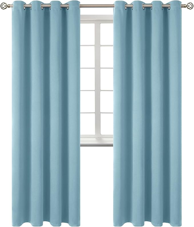 BGment Room Darkening Curtains 84 Inches Long - Grommet Thermal Insulated Drapes Window Treatment Curtains for Bedroom, 2 Panels, 52 x 84 Inch, Greyish Blue