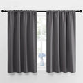 NICETOWN Grey Window Curtains for Bedroom - Home Decoration Thermal Insulated Rod Pocket Blackout Blinds & Drapes for Small Windows (Gray, 2 Panels, W42 x L48 -Inch)
