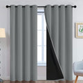 Yakamok Dove Grey 100% Blackout Curtains, Thermal Insulated Total Blackout Drapes for Bedroom, Heat Blocking Window Curtains for Living Room(52Wx84L, 2 Panels)