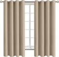 BGment Blackout Curtains - Grommet Thermal Insulated Room Darkening Bedroom and Living Room Curtains, Set of 2 Panels (52 x 63 Inch, Sand)